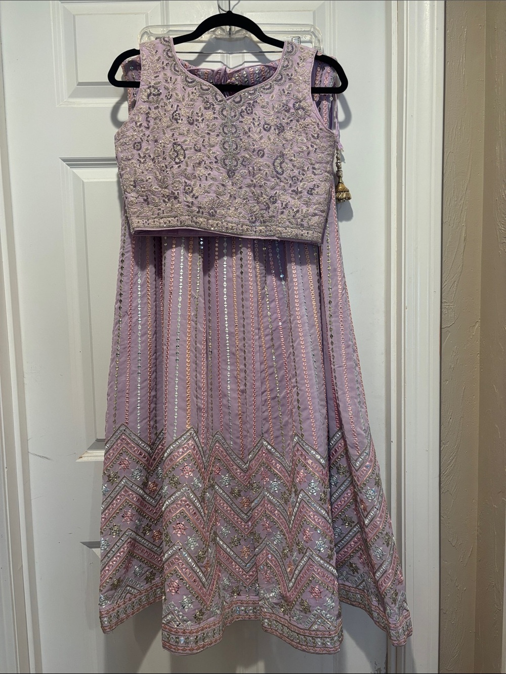Embellished Lavender 3-Piece Lehenga Set